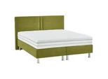 Beldomo - Sleep Boxspringbett , Grün , Textil , H3 , Höhe ca. 26 cm , 160x200 cm , gepolstertes Kopfteil, Stoffauswahl, in verschiedenen Größen erhältlich, Partnermatratze mit durchgehendem Bezug, Matratze in verschiedenen Härtegraden erhältlich , Schlafzimmer, Betten, Boxspringbetten