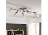 Lindby Strahler Arda, 75 cm, 6-flammig, nickel, Glas, E14