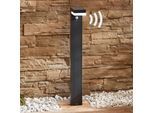 Lindby LED-Solar-Pollerleuchte Chioma, anthrazit, Sensor