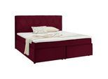 Xora Boxspringbett , Rot , Textil , H3 + H4 , 7-Zonen , Höhe ca. 16 cm , 180x200 cm , gepolstertes Kopfteil, Stoffauswahl, Topper durchgehend, in verschiedenen Größen erhältlich, Matratze durchgehend, Matratze in verschiedenen Härtegraden erhältlich, Kopfteilauswahl , Schlafzimmer, Betten, Boxspringbetten