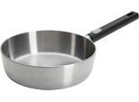 Schmorpfanne WOLL "Logic Steel", silber (silberfarben, schwarz), H:7cm Ø:24cm, Pfannen, Schmorpfanne, 5-Schicht-Aufbau