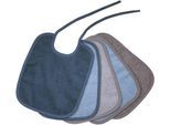 Lätzchen WÖRNER "Bindelätzchen 5er Pack 25x30 cm", Baby, stahl, Obermaterial: 100% Baumwolle, Lätzchen, großes Set, maschinenwaschbar, trocknergeeignet
