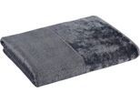 Duschtuch MÖVE "MÖVE Bamboo Luxe", grau (stone), B:80cm L:150cm, Frottier, Obermaterial: 60% Baumwolle, 40% Viskose, Handtücher, mit seidig glänzenden Bordüren