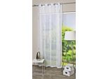 Gardine HOME WOHNIDEEN "LOOPY" Gr. 1, silber (silberfarben), B:140cm H:245cm, Voile, Polyester, Gardinen, Gardine, HxB: 245x140, Ösenschal mit Silberdruck