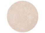 Hochflor-Teppich MY HOME "Microfaser Teppich Magong, besonders weich, sehr feiner Flor" Gr. 9, beige (natur), H:25mm Ø:140cm, Kunstfaser, Teppiche, Hochflor-Teppich, unifarben, weiche Teppiche, Wohnzimmer, Schlafzimmer, Kinderzimmer