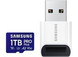 SAMSUNG Speicherkarte "Pro Plus 1TB + USB-Kartenleser", blau, 1000 GB, Speicherkarten