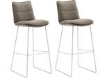 Barhocker MCA FURNITURE "Hampton", braun (cappuccino), H:110cm T:54cm, 100% Polyester, Hocker, Barhocker, Barstuhl 180drehbar mit Nivellierung, bis 120 Kg belastbar