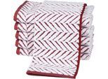 Gästehandtücher ROSS "Sensual 9002", rot (vino, weiß), B:30cm L:50cm, Frottier, Obermaterial: 100% Baumwolle, Handtücher, im Zopfmusterstil
