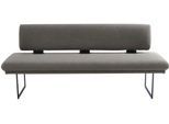 Polsterbank K+W KOMFORT & WOHNEN "Longbeach", braun (schlamm), B:204cm H:89cm T:71cm, Sitzbänke, Polsterbank, mit Metallkufen in schwarz Struktur, in der Breite 204cm oder 224cm