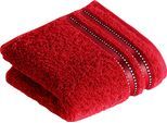 Gästehandtücher VOSSEN "Cult de Luxe", rot (purpur), B:30cm L:50cm, Walkfrottee, Obermaterial: 100% Baumwolle, Handtücher, im Set, mit Glanzbordüre