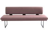 Polsterbank K+W KOMFORT & WOHNEN "Longbeach", rosa (rose), B:204cm H:89cm T:71cm, Sitzbänke, Polsterbank, mit Metallkufen in schwarz Struktur, in der Breite 204cm oder 224cm