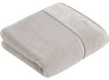 Handtuch VOSSEN "Pure", grau (stone), B:50cm L:100cm, Webfrottier, Obermaterial: 100% Baumwolle, Handtücher, Baumwolle & VEGAN, mit eleganter Veloursbordüre
