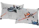 Dekokissen WIRTH "Planes Echo" Gr. 3, grau (hellgrau, gemustert), B:40cm L:60cm, Polyester, Dekokissen_Sitzkissen_Kissenhüllen, Disney, Kissenhülle ohne Füllung, 2 Stück