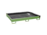 eurokraft pro Regal-Bodenwanne mit PE-Einsatz, 240 l Auffangvolumen, LxBxH 1765 x 1315 x 255 mm, grün