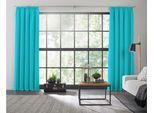 Vorhang WIRTH "Dim out", blau (türkis), B:142cm H:185cm, Polyester, Gardinen, Vorhang, nach Mass