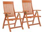 MERXX Gartenstuhl "Bordeaux, Eukalyptusholz" (Set) 2 Stk.klappbar, verstellbar