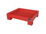 eurokraft pro Stahl-Auffangwanne, LxBxH 800 x 900 x 220 mm, lackiert rot RAL 3000, ohne Gitterrost