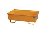 eurokraft pro Stahl-Auffangwanne mit Randprofilierung, LxBxH 1200 x 800 x 415 mm, ohne Rost, orange RAL 2000