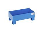 eurokraft basic Auffangwanne für 60 l, LxBxH 800 x 500 x 290 mm, mit Zulassung, blau pulverbeschichtet, ohne Gitterrost