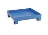 eurokraft basic Auffangwanne für 60 l, LxBxH 800 x 1300 x 205 mm, mit Zulassung, blau pulverbeschichtet, ohne Gitterrost