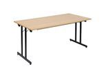 Klapptisch F25, BxT 1600 x 800 mm, Platte Buche-Dekor, Gestell schwarz kaiserkraft