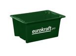 eurokraft pro Drehstapelbehälter aus lebensmittelechtem Polypropylen, Volumen 34 l, VE 3 Stk, Wände und Boden geschlossen, grün