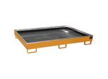 eurokraft pro Regal-Bodenwanne mit PE-Einsatz, 240 l Auffangvolumen, LxBxH 1765 x 1315 x 255 mm, orange