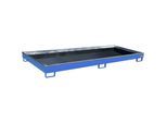 eurokraft pro Regal-Bodenwanne mit PE-Einsatz, 240 l Auffangvolumen, LxBxH 3265 x 1315 x 195 mm, blau, ab 3 Stk