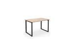 Mehrzwecktisch DUO-O Trend, gerade Platte, abgerundete Ecken, Tiefe 800 mm, Breite 1200 mm, Eiche / schwarz kaiserkraft