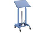 eurokraft pro Materialständer, Tragfähigkeit 150 kg, fahrbar, Höhenverstellung mit Last, Höhenverstellbereich 720 - 1070 mm