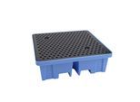 PE-Auffangwanne, für 4 x 200-l-Fässer, mit PE-Gitterrost kaiserkraft
