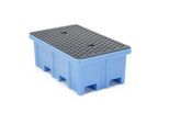 PE-Auffangwanne, für 2 x 200-l-Fässer, mit PE-Gitterrost kaiserkraft