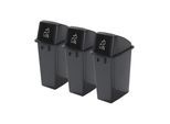 Probbax Robuster Wertstoffsammler mit Deckel, Volumen 60 l, hoher Deckel, VE 3 Stk, Einwurfklappe