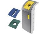 Hailo Wertstoffbehälter ProfiLine WSB Design XXXL, Volumen 120 l, inkl. 3 Deckeleinsätze, grau