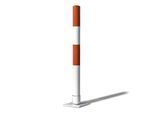 Moravia Absperrpfosten aus Stahlrohr, flexibel, Ø 76 mm, zum Aufdübeln, rot / weiß