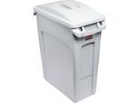 Rubbermaid Wertstoffsammler SLIM JIM®, Volumen 60 l, Deckel mit Griffmulde, grau