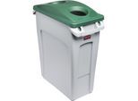 Rubbermaid Wertstoffsammler SLIM JIM®, Volumen 60 l, Doseneinwurf, rund, grau