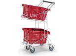 Kongamek Einkaufswagen, für Körbe, LxBxH 560 x 260/415 x 975 mm, Tragfähigkeit 60 kg