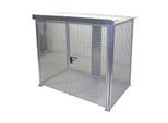 eurokraft pro Gasflaschen-Gittercontainer, mit Dach und Doppelflügeltor, BxT 2400 x 1500 mm