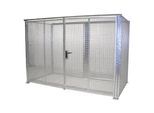eurokraft pro Gasflaschen-Gittercontainer, ohne Dach, mit Doppelflügeltor, BxT 3100 x 1500 mm