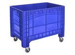 Großbehälter, Inhalt 535 l, 4 Lenkrollen, davon 2 mit Feststeller, blau kaiserkraft
