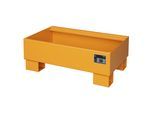 eurokraft pro Stahl-Auffangwanne, LxBxH 800 x 500 x 290 mm, lackiert orange RAL 2000, ohne Gitterrost