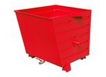 eurokraft pro Späne-Stapelkipper BSS mit Siebblecheinsatz, Volumen 0,55 m³, feuerrot