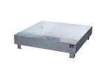 eurokraft pro Stahl-Auffangwanne, LxB 1200 x 1200 mm, Auffangvolumen 230 l