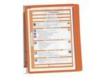 DURABLE Wandhalter-Komplett-Set, 5 Klarsichttafeln DIN A4, VE 2 Stk, Rahmen orange
