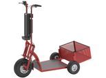 Elektro Transportroller PRO, 800 W, 3 Räder, mit Korb hinten, rot kaiserkraft