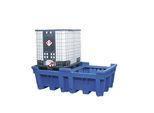 PE-Auffangwanne für Tankcontainer IBC/KTC, Auffangvolumen 1000 l, für 2 Container, ohne PE-Stellfläche kaiserkraft