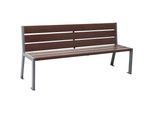 PROCITY Sitzbank SILAOS® aus Recycling-Kunststoff, mit Rückenlehne, anthrazitgrau, braun, 6 Sitz- und Lehnenbohlen