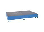 eurokraft pro Stahl-Auffangwanne für Tankcontainer IBC / KTC, LxBxH 2690 x 1650 x 375 mm, Auffangvolumen 1000 l, lackiert, blau RAL 5012
