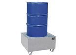 eurokraft pro Stahl-Auffangwanne mit PE-Einsatz, für 200-l-Fässer, LxBxH 815 x 815 x 468 mm, verzinkt